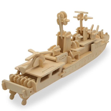 Navy Battleship Destroyer Boat Model Kit Wooden 3D Puzzle 13 Inches Long ,dimensions in inches: 13 x 5 x 2.25