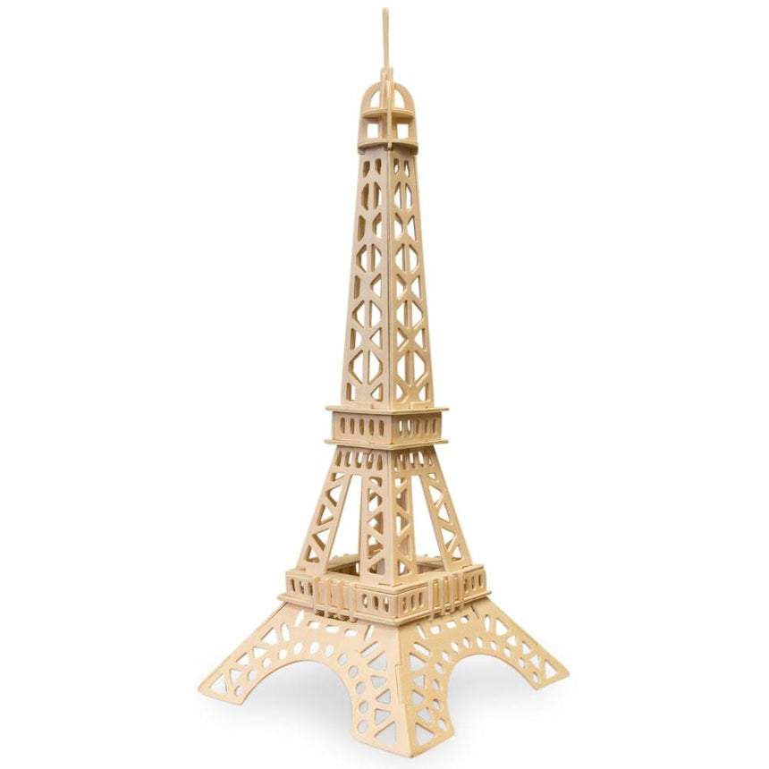 Wood Eiffel Tower Model Kit Wooden 3D Puzzle in Beige color