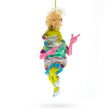 Glass Funky Disco Dancing Frog Blown Glass Christmas Ornament in Multi color