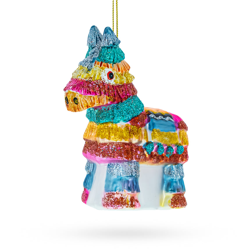 Glass Festive Pinata Blown Glass Christmas Ornament in Multi color