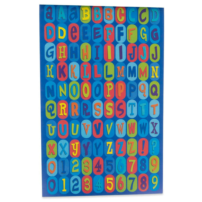 Paper 600 Letters and Numbers Stickers in Multi color Rectangular