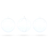 Plastic Set of 3 Openable Fillable Clear Plastic Ball Christmas Ornaments DIY Craft 4 Inches in Clear color Round