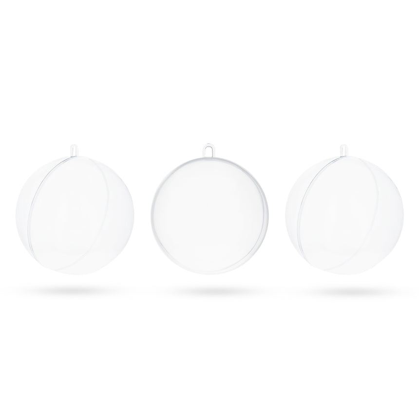 Plastic 2.36-Inch Clear Plastic Fillable Christmas Ball Ornaments for DIY Crafts: Set of 3 in Clear color Round