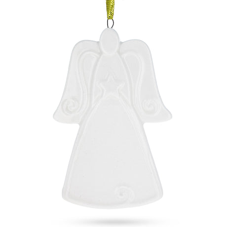 Ceramic White Ceramic Angel Christmas Ornament DIY Craft 5 Inches in White color