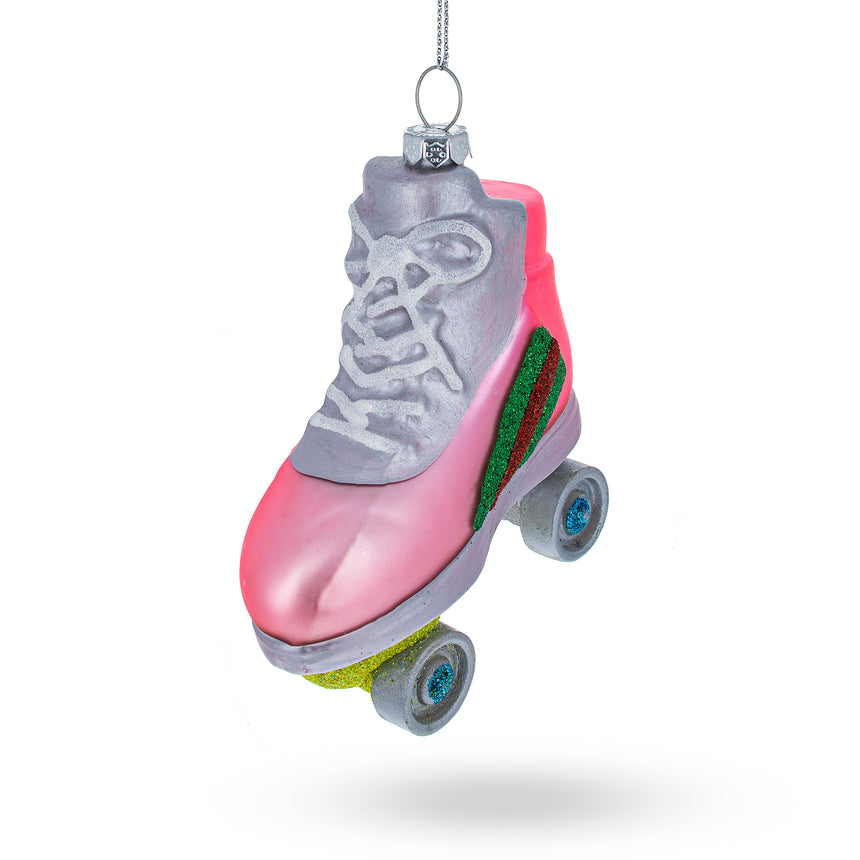 Glass Roller Skate Glass Christmas Ornament in Multi color