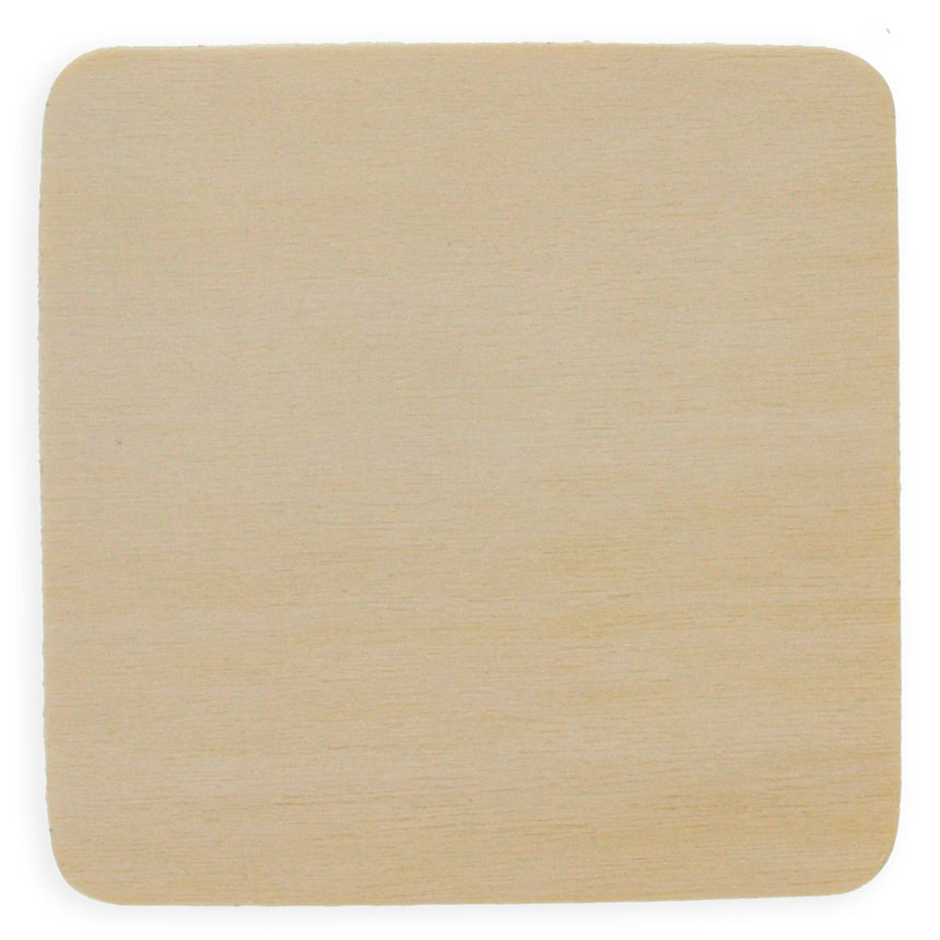 Wood 3-Inch Unfinished Square Wooden Plaque for DIY Crafts in Beige color Square