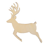 Wood Unfinished Wooden Deer Shape Cutout DIY Craft 4.35 Inches in Beige color