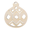 Wood Unfinished Wooden Geometric Christmas Ornament Shape Cutout DIY Craft 4.7 Inches in Beige color Round