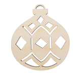 Wood Unfinished Wooden Geometric Christmas Ornament Shape Cutout DIY Craft 4.7 Inches in Beige color Round