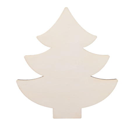 Wood Unfinished Wooden Christmas Tree Shape Cutout DIY Craft 4.6 Inches in Beige color Triangle