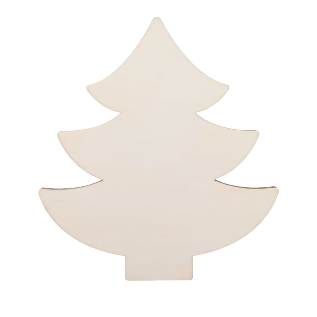 Wood Unfinished Wooden Christmas Tree Shape Cutout DIY Craft 4.6 Inches in Beige color Triangle