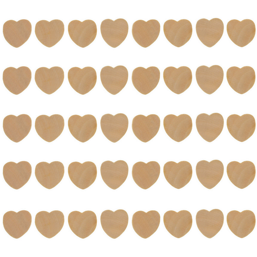 Wood Unfinished Wooden Heart Shape Cutout DIY Craft 1 Inch in Beige color Heart