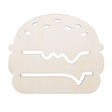 Wood Unfinished Wooden Burger Shape Cutout DIY Craft 4.85 Inches in Beige color