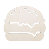 Wood Unfinished Wooden Burger Shape Cutout DIY Craft 4.85 Inches in Beige color