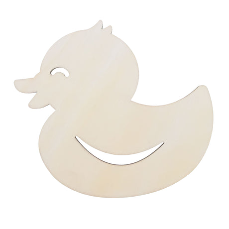 Wood Unfinished Wooden Ducky Cutout DIY Craft 4.6 Inches in Beige color