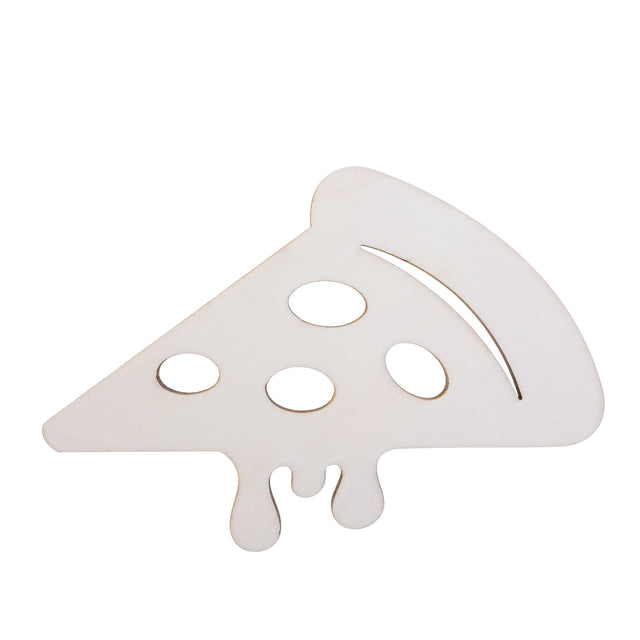 Wood Unfinished Wooden Pizza Cutout DIY Craft 5.75 Inches in Beige color