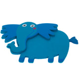 Wood Painted Wooden Elephant Cutout DIY Craft 4.35 Inches in Blue color