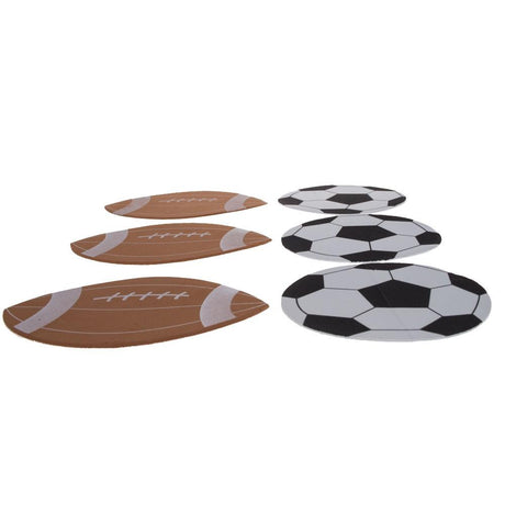 12 Foam Football, Baseball, Basketball, Soccer Ball Cutouts DIY Craft Shapes ,dimensions in inches: 5.75 x 4.25 x 4.25