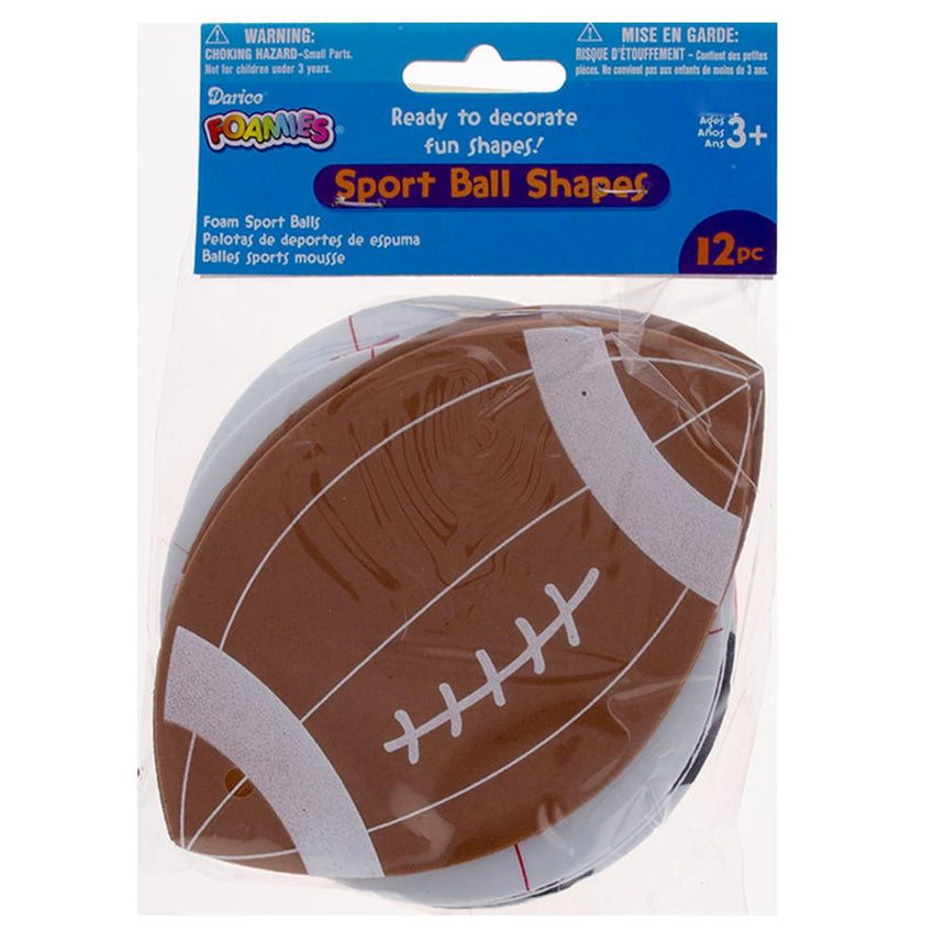 12 Foam Football, Baseball, Basketball, Soccer Ball Cutouts DIY Craft Shapes