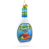 Glass Ranch Dressing Bottle Blown Glass Christmas Ornament in Multi color