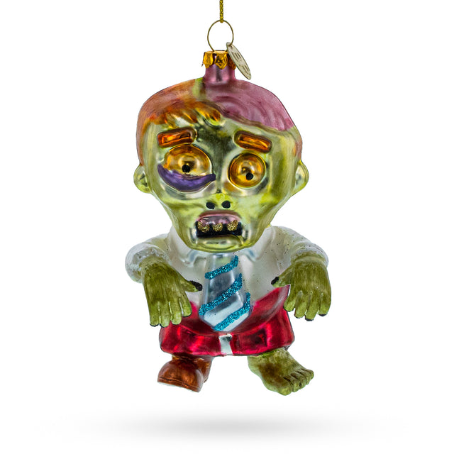 Glass Walking Zombie Blown Glass Christmas Ornament in Multi color