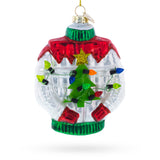 Ugly Christmas Sweater Blown Glass Christmas Ornament ,dimensions in inches: 4.5 x 3.2 x 1.5