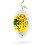 Glass Deviled Egg Blown Glass Christmas Ornament in Multi color