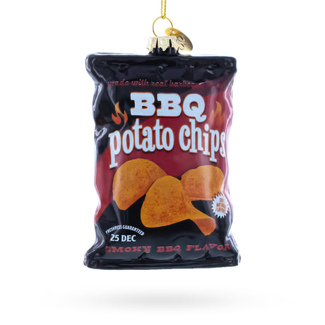 Glass BBQ Potato Chips Bag Blown Glass Christmas Ornament in Multi color