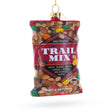 Glass Trail Mix Snack Bag Blown Glass Christmas Ornament in Red color