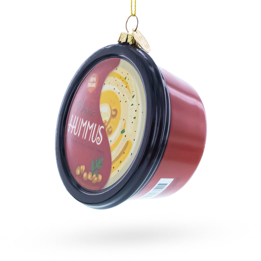 Hummus Blown Glass Christmas Ornament ,dimensions in inches: 3.9 x 3.3 x 1.8