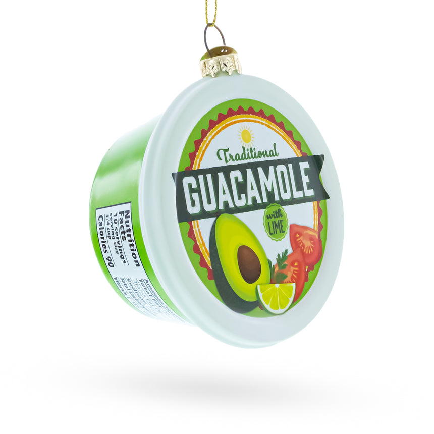 Glass Traditional Guacamole Blown Glass Christmas Ornament in Green color