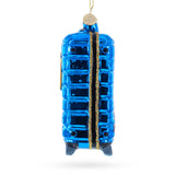 London Landmarks Suitcase Blown Glass Christmas Ornament ,dimensions in inches: 5.2 x 2.8 x 1.9