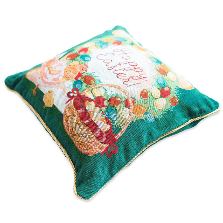 Shop Set of 2 Happy Easter & Easter Eggs Throw Pillow Covers. Buy Easter Pillow Covers Green Square Fabric for Sale by Online Gift Shop BestPysanky Christmas pillow covers 18x18 20x20 22x22 inch red plaid embroidered rustic old style Santa inexpensive cheap couch walmart target amazon sofa Santa Claus Decorative Accent Cushion Throw Pillow Cover