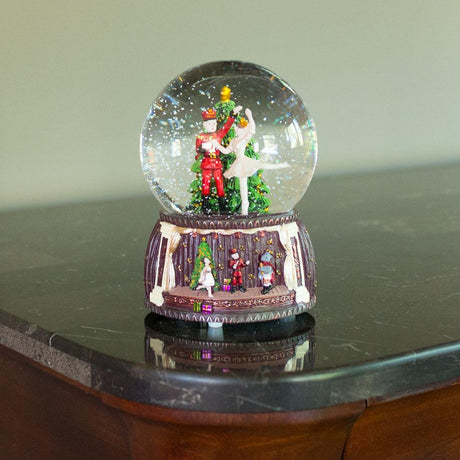 Dancing Nutcracker and Ballerina Musical Water Snow Globe ,dimensions in inches: 6 x 4 x 4