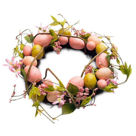 Set of 2 Elegant Easter Egg Wreath 12 Inches ,dimensions in inches: 12 x 12 x 3