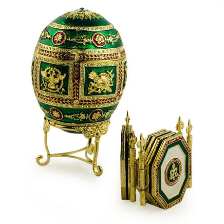 BestPysanky online gift shop sells Faberge replicas Imperial royal collectible Easter egg decorative Russian inspired style jewelry trinket box bejeweled jeweled enameled decoration figurine collection house music box crystal value for sale real