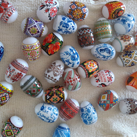 Shop 7 Petrykivka Folk Art Flowers, Berries & Birds Ukrainian Easter Egg Decorating Wraps Heat Shrink Sleeves. Buy Egg Decorating Egg Wraps Multi Rectangular Plastic for Sale by Online Gift Shop BestPysanky pysanky egg sleeves shrink wrap Easter egg wraps shrink sleeves decorations pysanky egg craft kit holiday party supplies Ukrainian style Easter gift colorful eggs