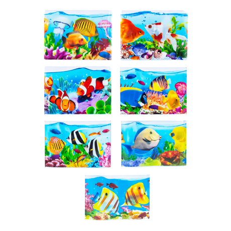 Plastic 7 Coral Fishes Easter Egg Decorating Wraps in Multi color Rectangular