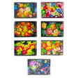 Plastic 7 Decorative Floral Easter Egg Decorating Wraps in Multi color Rectangular