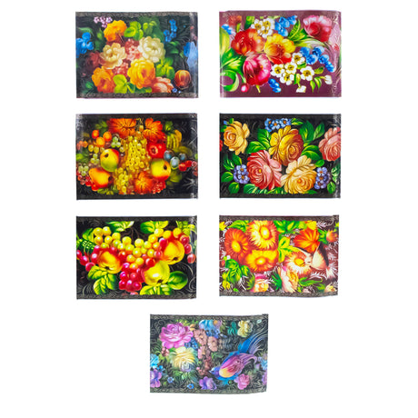 Plastic 7 Decorative Floral Easter Egg Decorating Wraps in Multi color Rectangular