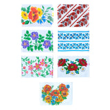 Plastic 7 Floral Embroidery Easter Egg Decorating Wraps in Multi color Rectangular