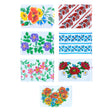 Plastic 7 Floral Embroidery Easter Egg Decorating Wraps in Multi color Rectangular