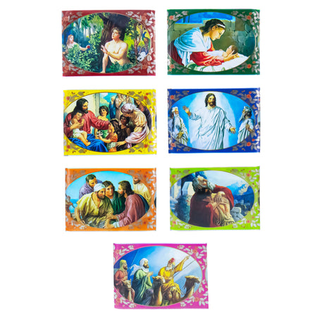 Plastic 7 Biblical Stories Religious Ukrainian Easter Egg Decorating Wraps Heat Shrink Sleeves in Multi color Rectangular