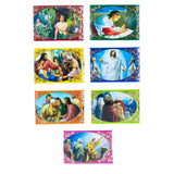 Plastic 7 Biblical Stories Easter Egg Decorating Wraps in Multi color Rectangular