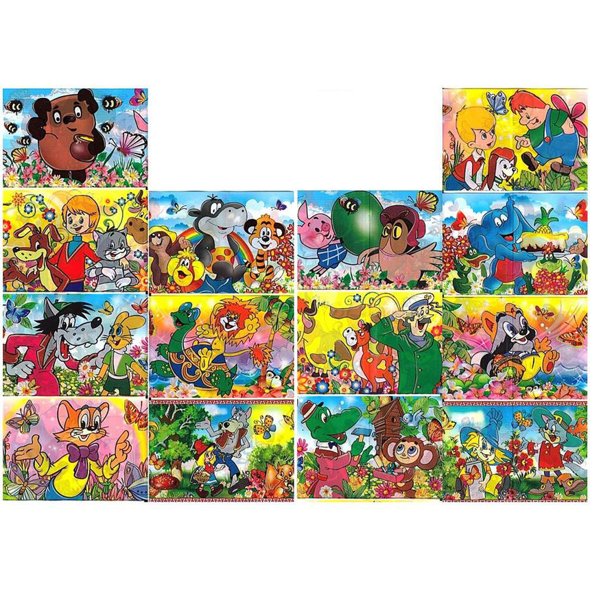 Plastic 7 Cartoon Characters Ukrainian Easter Egg Decorating Wraps in Yellow color Rectangular