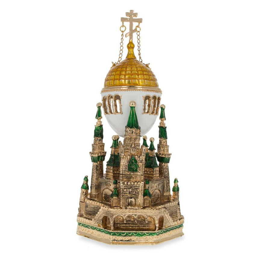 Pewter 1906 Kremlin Musical Royal Imperial Easter Egg in Gold color