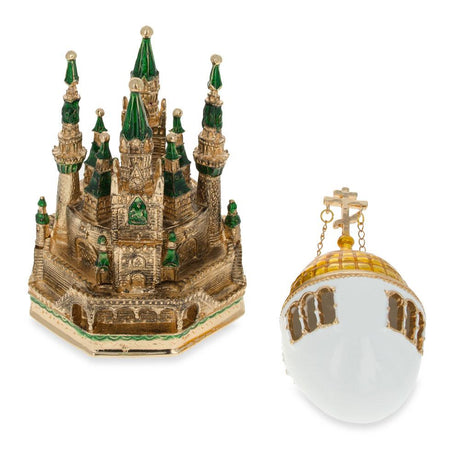 1906 Kremlin Musical Royal Imperial Easter Egg ,dimensions in inches: 6.6 x 3.2 x 3.2