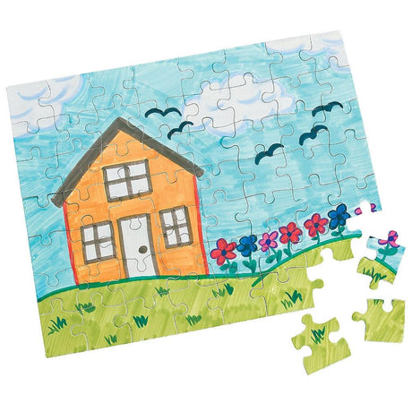 Set of 6 White Blank Create a Jigsaw Puzzles 10 Inches x 8 Inches ,dimensions in inches: 10 x 8 x 1