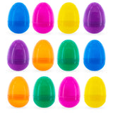 Plastic 12 Bright Multicolored Plastic Eggs 2.25 Inches in Multi color Oval