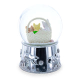 Kittens in a Basket Water Snow Globe ,dimensions in inches: 4.8 x 3.4 x 3.4